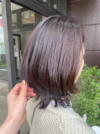 ミディアム カラー 梨子🐣艶カラー🌈 ダメージレス💖のヘアスタイル