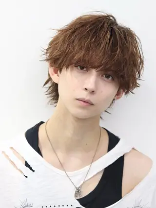 ミディアム カラー パーマ メンズ シースルーマッシュ/ メンズ/KYOHEIのヘアスタイル