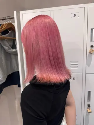 ロング カラー ハイトーン縮毛/暖色 なーな🎀🤍のヘアスタイル