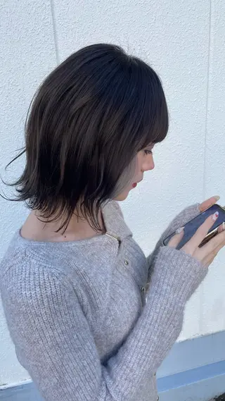 ミディアム 🎀ハイトーン/ 艶カラー/夕月🎀のヘアスタイル