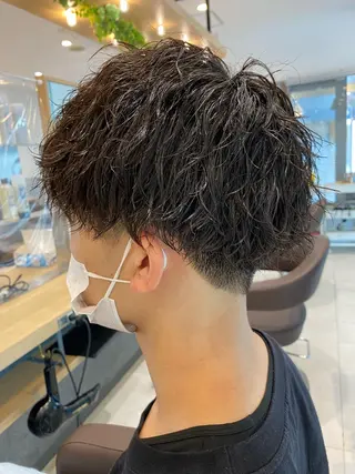 ミディアム パーマ メンズ 💈メンズ特化 美容師サキ💈のヘアスタイル