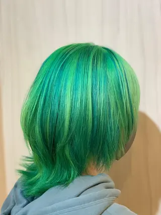 セミロング カラー ヘアアレンジ ⭐️柏木皇気ブリーチ ムラ修正/他店直しのヘアスタイル