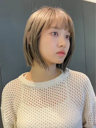 ミディアム ボブ/縮毛矯正 髪質改善/もえるのヘアスタイル