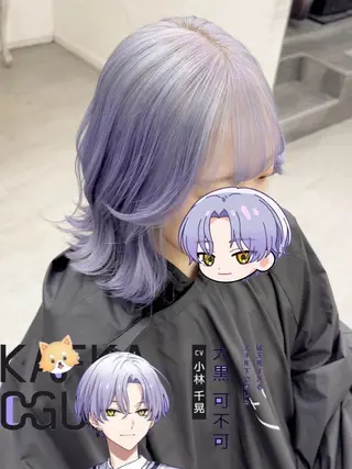 ミディアム カラー 推しカラー💫 ブリーチ💫若菜覚のヘアスタイル