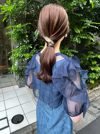 セミロング ヘアアレンジ ⭐️ アユミ⭐️のヘアスタイル