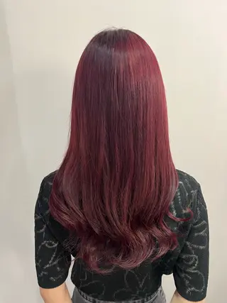 ミディアム 赤みなしカラー/梅田 /レイヤー/IORIのヘアスタイル