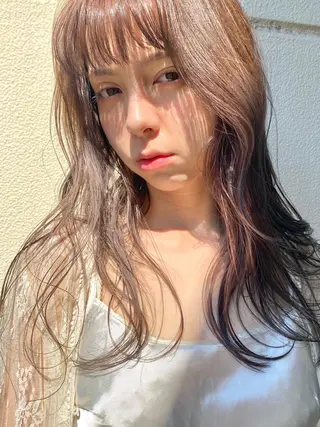 ロング カラー ハイトーン/顔まわり Nina💒のヘアスタイル