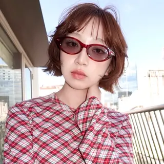 ショート カラー レイヤーカット ボブ 渋谷のヘアスタイル