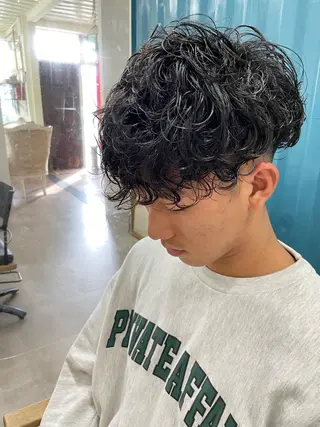 ショート パーマ メンズ 木村 拓美のヘアスタイル