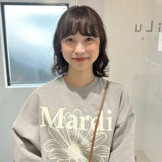 ミディアム カラー パーマ お洒落パーマ/ 艶カラー/michiのヘアスタイル