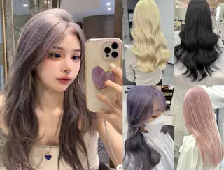 ショート ✨️韓国風カラー✨️ 最高級エクステ✨️のヘアスタイル