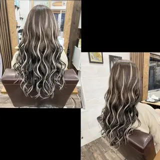 ロング カラー ✯カラー&編み込み エクステ✯池田智博✯のヘアスタイル