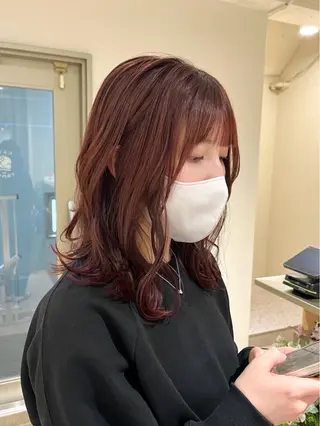 ミディアム カラー KANO🌷 ブリーチなしカラーのヘアスタイル