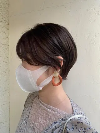 ショート カラー パーマ ヘアアレンジ ヨシムラ リオのヘアスタイル