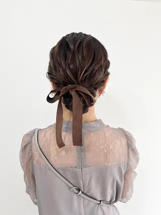 セミロング ヘアアレンジ ヘアセットサロン /上坪愛美のヘアスタイル