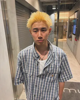 カラー メンズ 内山 湧勝/ショート パーマ特化美容師のヘアスタイル