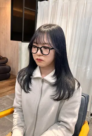 セミロング カラー 韓国×髪質改善カラー 💎hinaのヘアスタイル