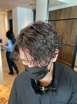 ショート パーマ メンズ 波巻きスパイラルパー マ/シャドウパーマ駿のヘアスタイル