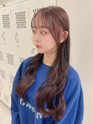 ロング カラー レイヤー/韓国 ハイトーン興津史弥のヘアスタイル