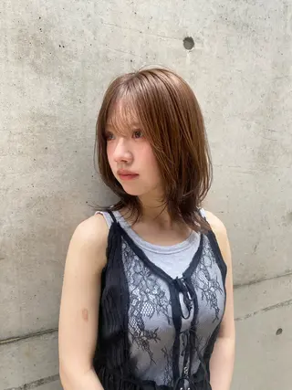 ミディアム カラー 髪質改善特化🥣🫧 天神美容室のヘアスタイル