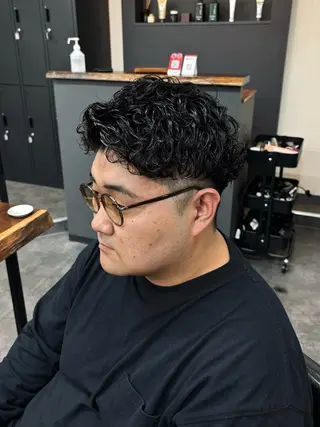 パーマ メンズ スパイキーパーマ 柏NO1 藤本葉のヘアスタイル
