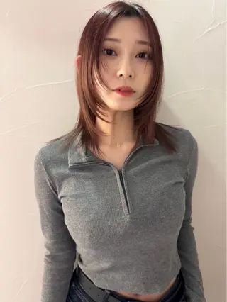 セミロング 中野 莉子のヘアスタイル