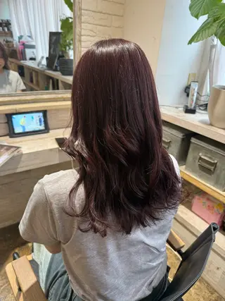 セミロング カラー 透明感カラー/パーマ 🌀アオノアユミのヘアスタイル