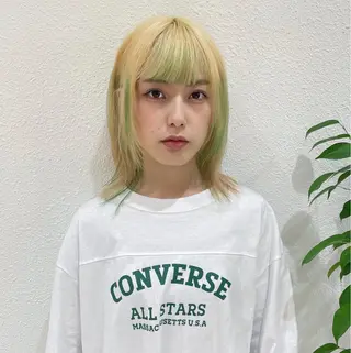 ミディアム カラー ハイトーン/レイヤー /ケアブリーチ石川治のヘアスタイル