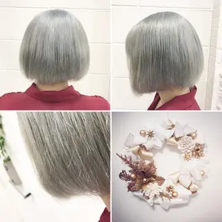 ショート カラー "PEPPU "所属・派手髪、ハイトーン ショートヘアShinのヘアスタイル