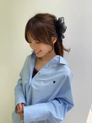 セミロング カラー レイヤー×顔周 り×髪質改善/MIUのヘアスタイル