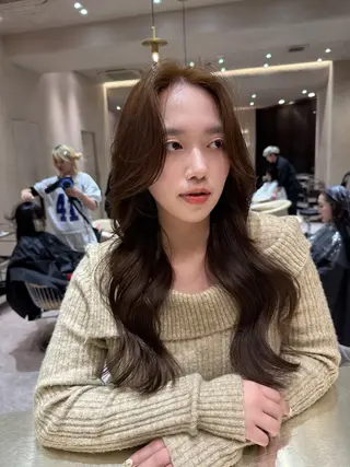 セミロング 韓国ヘア/ベージュ カラー/髪質改善/涼のヘアスタイル