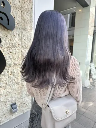 セミロング カラー ヘアアレンジ yuuto🌈 冬の透け感カラーのヘアスタイル