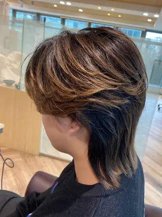 カラー パーマ メンズ メンズ特化/フェザー /パーマ/伊勢元のヘアスタイル