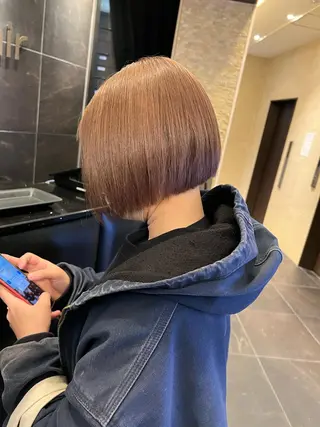 ショート 福岡縮毛矯正✨️ ストレート 向井和輝のヘアスタイル