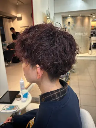 カラー パーマ メンズ ツヤカラー/縮毛矯正 /錦糸町/カイトのヘアスタイル