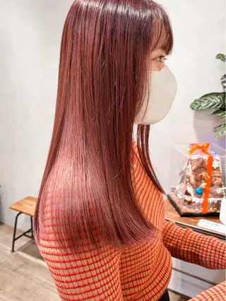 ミディアム カラー CANAAN銀座所属・艶透明感カラー/ ルーズパーマ/田中のヘアスタイル