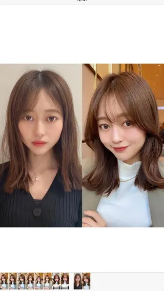 ミディアム カラー パーマ 小野寺瑞希 /最小顔カットのヘアスタイル