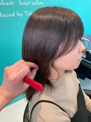 ミディアム カラー 🫧透明感✨ブリーチ 💫ダメージレス🫧のヘアスタイル