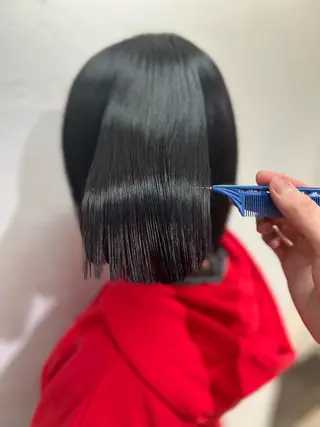 ミディアム パーマ 髪質改善縮毛矯正× 艶髪カラー板垣智大のヘアスタイル