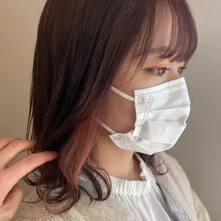 ミディアム ダブルカラー/韓国 ヘア/さわのあかねのヘアスタイル