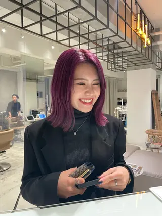 ミディアム カラー loely 💞miyuのヘアスタイル