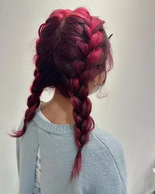 ロング カラー 💘韓国カラー💘 クルミのヘアスタイル