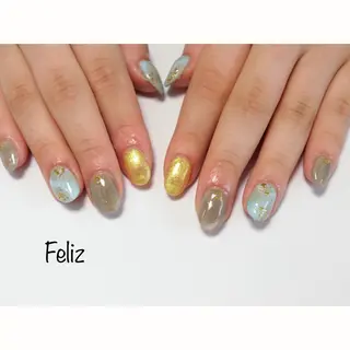 ネイル 痛ネイル/ワンホン/ フィルイン/長さだしのネイルデザイン