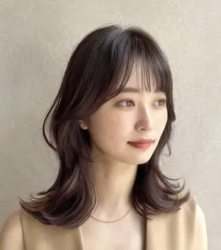 セミロング 中司 陽子のヘアスタイル