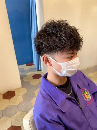 ショート パーマ メンズ 菊池大一 溝の口パーマのヘアスタイル