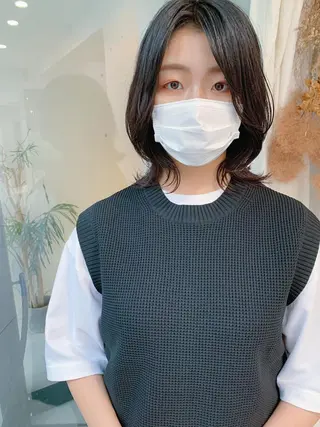 ミディアム タカハシ ハヤトのヘアスタイル