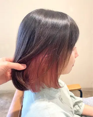 ショート カラー ブリーチなしWカラー /酸性ストレート河本のヘアスタイル