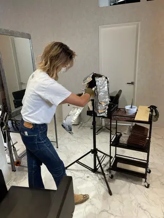 ミディアム カラー ヘアアレンジ アンドウ ユウ/ レイヤーカット/韓国のヘアスタイル