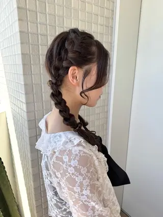ロング ヘアアレンジ 艶カラーヘアアレンジ 縮毛矯正🍓ひふみのヘアスタイル