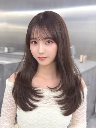セミロング カラー MAEUL luna所属・前髪顔周り/レイヤー 韓国/桔川恒のヘアスタイル